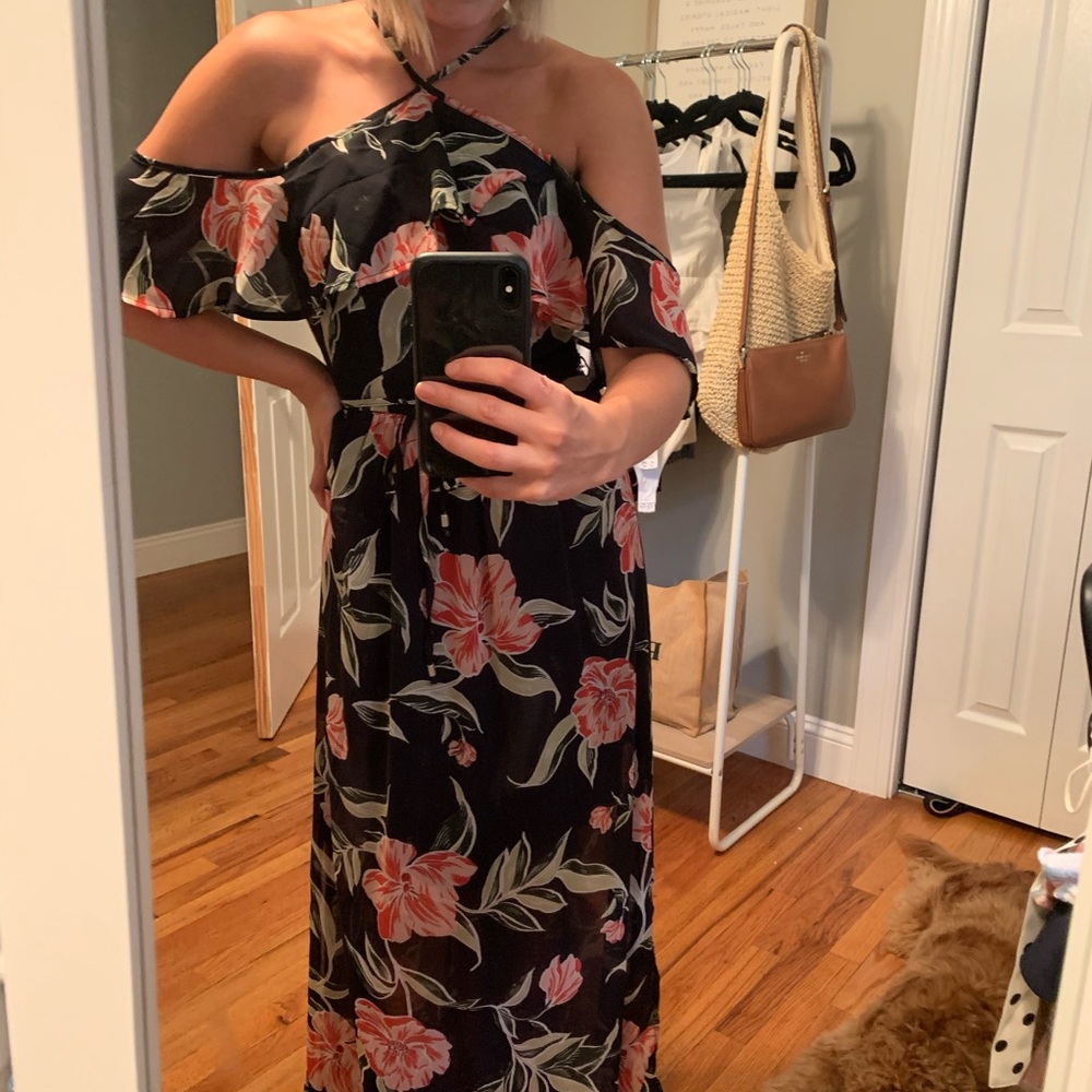 Black Floral Maxi Dress